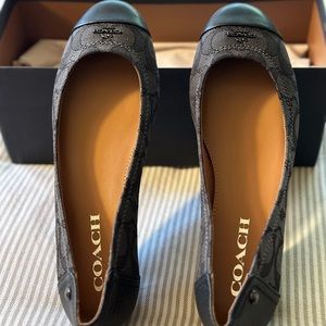 New in box! Coach ballet flats, Chelsea style size 6.5 black